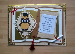 Personalised Graduation Congratulations Handmade Boxed Luxury Greeting Card A4 - Picture 1 of 7