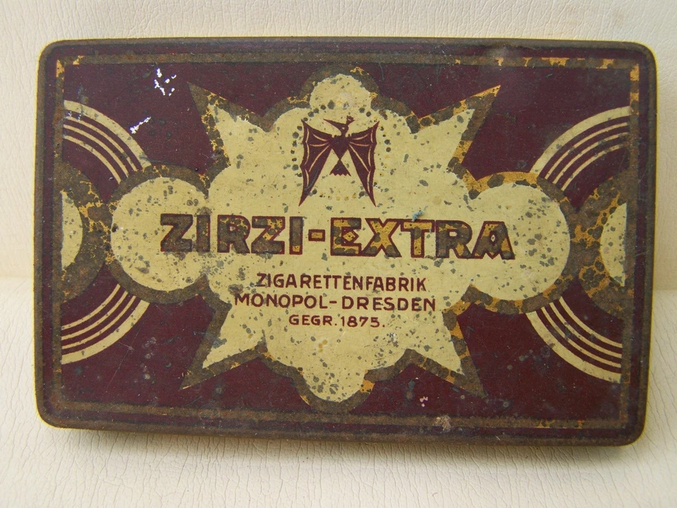 Old Cigarette Tin Box ZIRZI-EXTRA Cigarette Factory MONOPOL-DRESDEN - Image 1 of 1