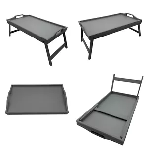 Bamboo Wood Serving Tray Table Breakfast Over Bed Lap Folding Legs Kitchen Serve - Picture 1 of 7