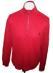 Polo by ralph lauren 1/4 cremallera hombre punto suéter, talla L 64 cm! - Imagen 1 de 5