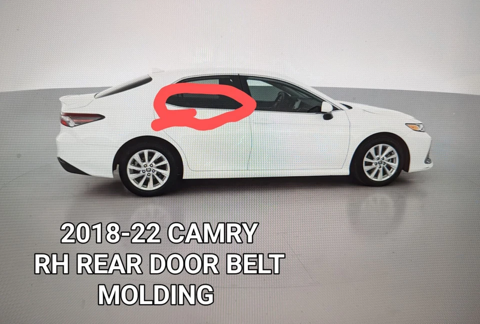 TOYOTA CAMRY 2018-2022 RH RIGHT REAR DOOR BELT MOLDING NEW OEM  75730-06190 - Image 1 of 4