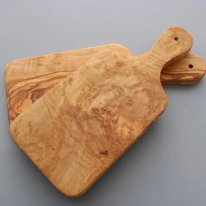 Tabla de cortar, L. 30 cm, tabla de hierbas, tabla de servir, de madera de olivo, hecha a mano - Imagen 1 de 6