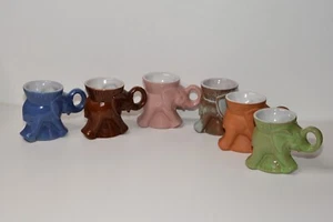 Group of 6 VTG Frankoma Art Pottery GOP Republican Elephant Mugs Various Yrs - Picture 1 of 9