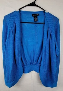 Lane Bryant Woman's Cropped Open Front Blue size 18/20 Sleeveless Cardigan - Picture 1 of 3