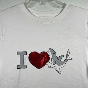 Cat & Jack Boys T-shirt I Love Sharks Youth XXL Size 18 White NEW! R - Picture 1 of 8
