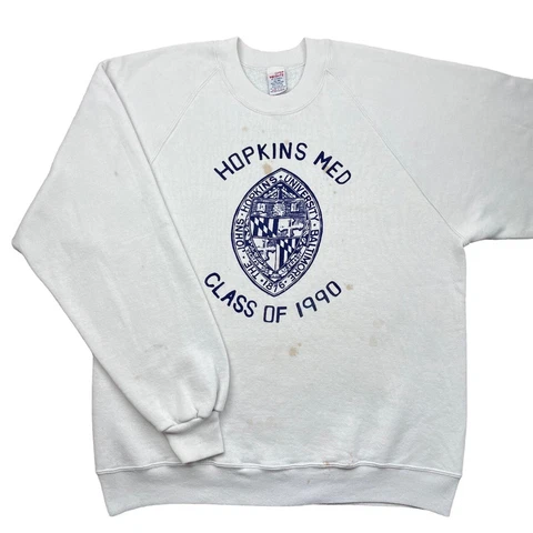 VTG 1990 Johns Hopkins University School of Medicine Double Sided Sweatshirt L Cover