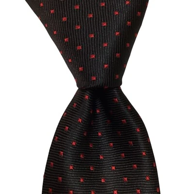 Corbata a lunares R Classics London 100 % microfibra delgada de 2" negra/roja usada en excelente estado rara Foto 1 de 3