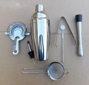 Livehitop Nine Piece Stainless Steel Cocktail Shaker Set with Cocktail Booklet. - Picture 1 of 14