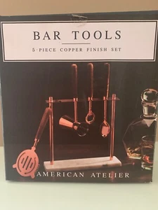 American Atelier, 5 Piece Bar Tools, Copper Finish, NEW - Picture 1 of 3