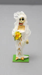 Weißes Brautkleid Braut Skelett Tag der Toten Dia de Los Muertos Figur - Bild 1 von 5