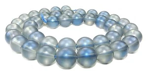 😏 Bergkristall schwarz-blaue matte Kugeln 6, 8 & 10 mm Perlen Strang 😉 - Picture 1 of 4