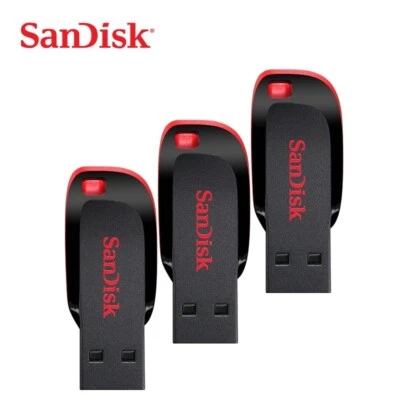 3 X SanDisk 8GB Cruzer Blade USB Flash Drive Memory Stick TRIPLE PACK -UK - Image 1 of 4