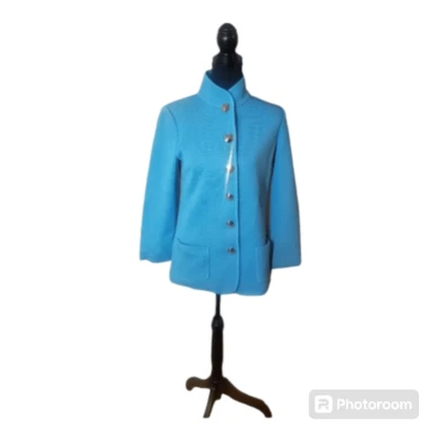 Chaqueta de punto St John 100% lana azul claro para mujer talla 2 Foto 1 de 4
