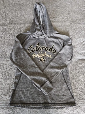Colosseum Colorado Buffaloes Wome's Hooded Pullover Sweatshirt Heather Gray Lrg - Image 1 of 4