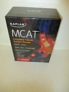 2020-2021 KAPLAN MCAT COMPLETE 7 BOOK SET+STORAGE BOX SUBJECT REVIEW VERY NICE - Picture 1 of 12