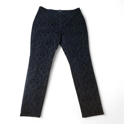 Pantalones de mezclilla para mujer Chaps talla 14 negros oscuros florales lavado tiro alto pierna ajustada nuevos con etiquetas  Foto 1 de 4
