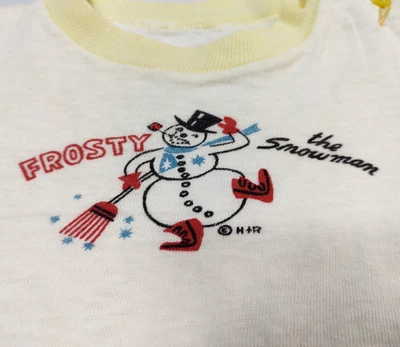RARE ~Vtg Yellow & White Frosty The Showman One Piece Baby Outfit Romper - Image 1 of 4