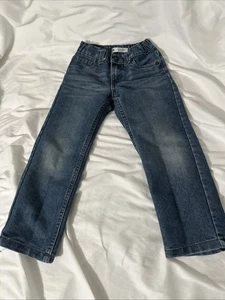 Levi’s 514 Straight Jeans Boys size 5 Blue denim Adjustable Waist - Picture 1 of 16