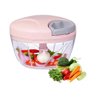 Manuelle Küchenmaschine Gemüsehacker Handzug Schnur Knoblauch Fleischwolf Schneider - Bild 1 von 8