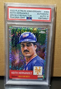 2022 Platinum Anniversary #464 Keith Hernandez Speckle Rifrattore Auto PSA 10 - Foto 1 di 2