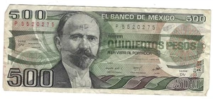 Billete México P79b 500 Pesos 1984, Serie DV - Imagen 1 de 2
