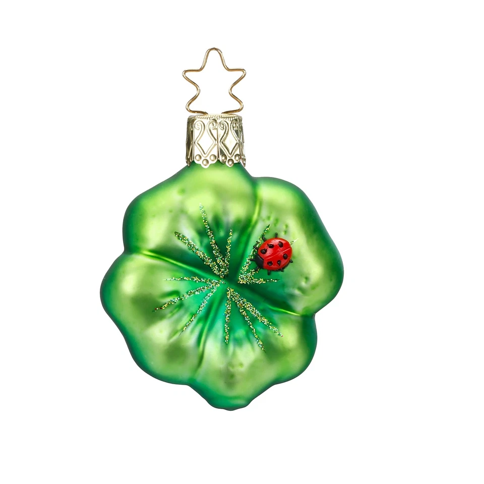 INGE-GLAS Adornos de árbol de Navidad trébol de vidrio bolas de Navidad árbol de Navidad escarabajo