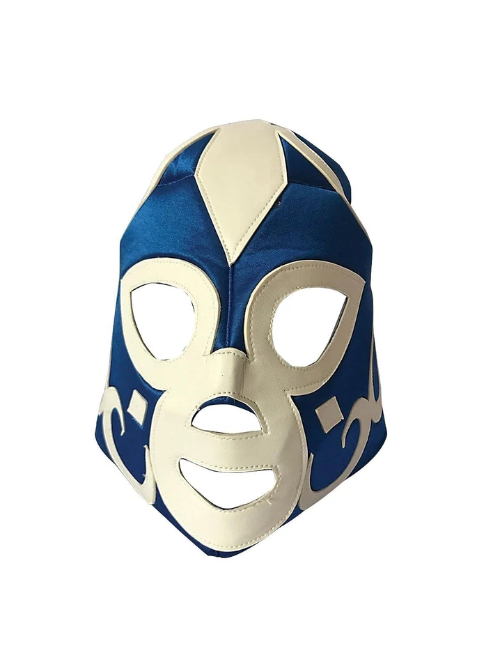 Blue Wrestling Mask Luchador Mexican Fancy Dress Halloween Costume Accessory - Image 1 of 1