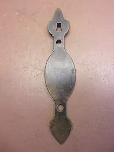 Vintage Solid Brass Door Knob Thumb Latch Backplate 7 7/8" x 1 3/4" Nice Old One - Picture 1 of 6