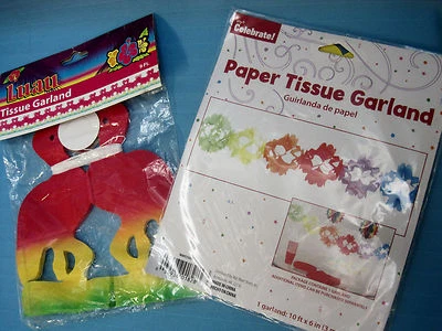 2 Guirnalda de papel de fiesta Luau flamencos y decoración nueva roja amarilla Foto 1 de 4