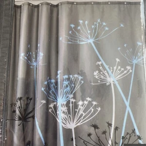 Thistle Shower Curtain InterDesign Gray/Blue 72in x 72in NWT - Picture 1 of 9