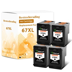Tinta negra 67XL para HP DeskJet Plus 4140 4152 ENVY 6052 6055 6058 6458 6400 - Imagen 1 de 10