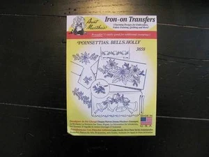 Tante Martha's Hot Iron Transfers #3858 Weihnachtsstern, Glocken, Stechpalme Neu - Bild 1 von 1