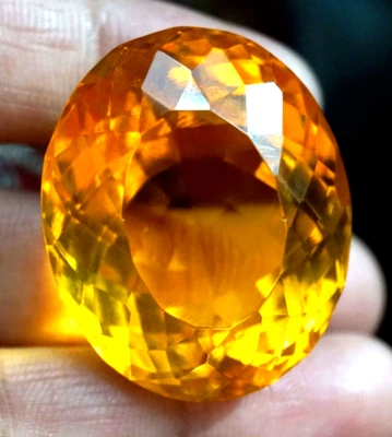 AAA+ 77.90 Ct. Large Yellow Citrine Oval Cut Loose Gemstone for Ring & Pendant - Image 1 of 4