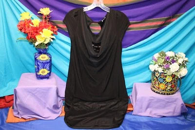 Vestido Vaina Rue 21 Para Mujer Negro Adornado 33" Talla Mediana Clásico Cóctel Foto 1 de 4