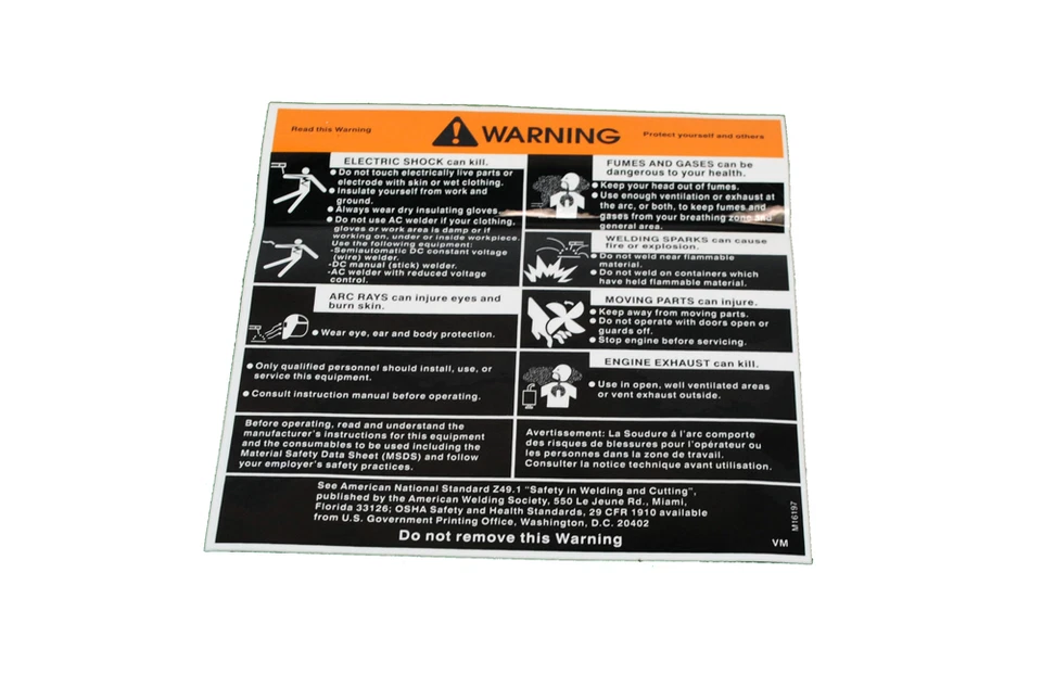 Lincoln OEM General Warning Decal Sticker (M16197) 5 5/8" x 5 1/2"