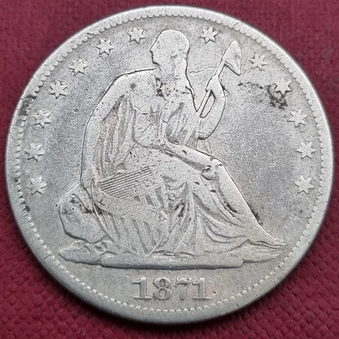 1871 Seated Liberty Half Dollar 50c Better Grade #57453 Cover