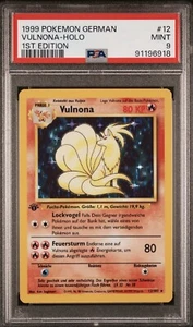 1999 Pokemon GERMAN 1st Edition Base Set Vulnona-Ninetales Holo 12/102 PSA 9 - Picture 1 of 2