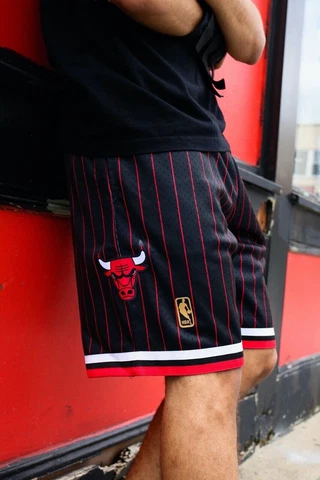 Mitchell & Ness Black NBA Chicago Bulls 1996-97 Alternate Swingman Shorts Sz S Cover