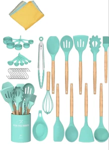 33 Pieces.” Kitchen Utensils Set for Cooking. Comes with 5 Kitchen Cleaning Clot - Picture 1 of 9