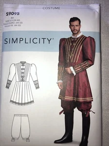 Simplicity Men's Doublet & Pantaloons Costume Pattern S9095 sizeAA(34-42) Uncut - Picture 1 of 2