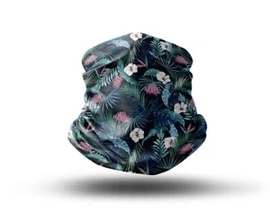 Washable Fabric Face Cover Gaiter Unqiue Print Tropical Flowers Design EU Made - Picture 1 of 6