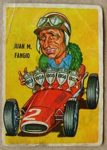 JUAN MANUEL FANGIO Rare CARD Sport 67 Caricature FIRST F1 GOAT - Picture 1 of 2
