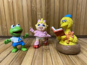 Vintage Muppet Babies Miss Piggy, Kermit, Big Bird Plastic Figures - 1980's - Picture 1 of 6