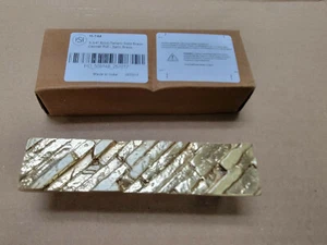 Signature Hardware 3-3/4" Brick Pattern Brass Cabinet Pull Satin Brass | 445431 - Picture 1 of 3