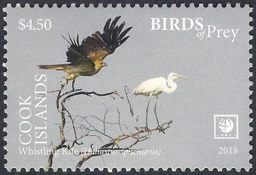 Cook Islands 2018 - Bird of Prey - Kite - Egret - Image 1 of 1