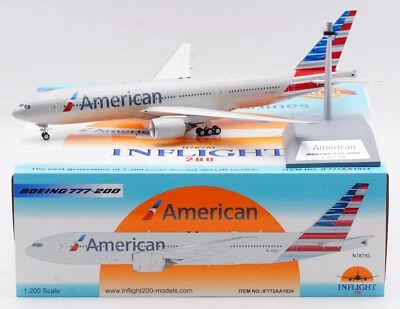 INFLIGHT 1/200 American Airlines Boeing 777-200/ER Diecast Aircraft Model N787AL - Image 1 of 4