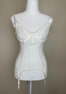 Betsey Johnson Women’s Lace Ivory Corselette Bra Size 34C - Picture 1 of 6