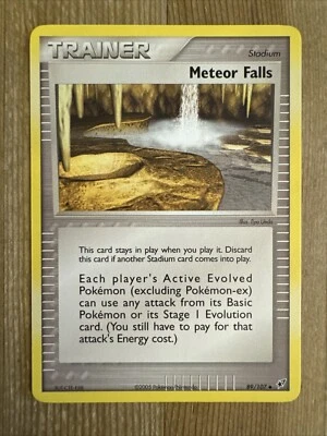 Meteor Falls Trainer 89/107  Uncommon EX Deoxys  Pokemon Card Non Holo 2005 NM - Image 1 of 2