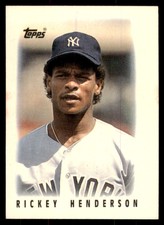 1986 Topps Major League Leaders Minis Rickey Henderson Baseball Cards #27