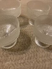 set of 4 pre-owned glass ice cream dishes /vintage/Vanilla/Small/Chocolate/Round